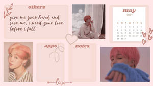 Bts Jimin Pastel Pink Wallpaper