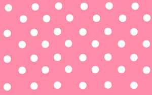 Bubble Gum Pink And White Polka Dot Wallpaper