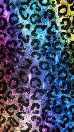 Bubbly Colorful Cute Leopard Print Wallpaper