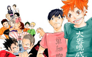 Bubbly Karasuno High Haikyuu Teams Wallpaper