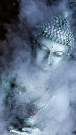 Buddha 3d With Smoke Incense Wallpaper