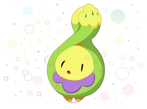 Budew With Pastel Circle Shapes Wallpaper