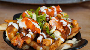 Buffalo Chicken Poutine With Cream Wallpaper