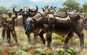 Buffalo Robots Digital Art Wallpaper