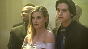 Bughead Duo Concerned Look Wallpaper