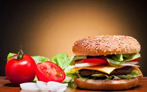 Burger Vegetables Fast Food Wallpaper