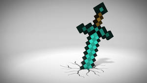 Buried Blue Sword Cool Minecraft Wallpaper