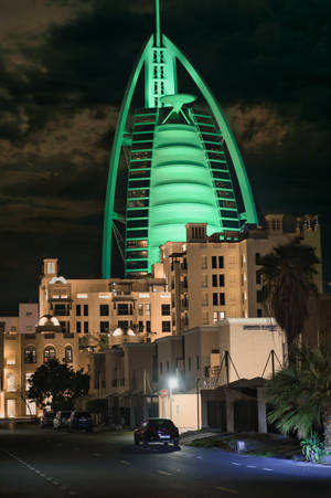 Burj Al Arab Green Light Wallpaper