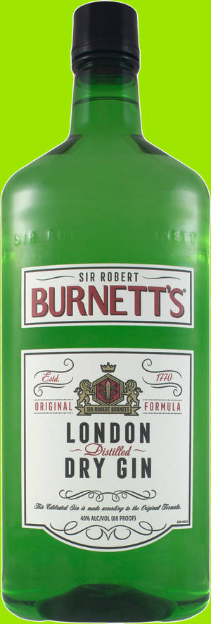 Burnett's London Dry Gin Against Vibrant Green Backdrop Wallpaper