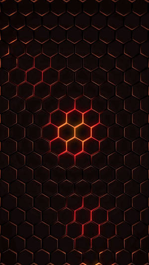 Burning Red Hexagon Tiles Wallpaper