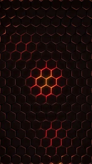 Burning Red Hexagon Tiles Wallpaper