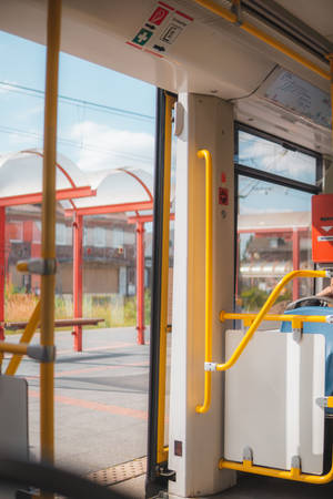 Bus Interior In Anime Phone Wallpaper