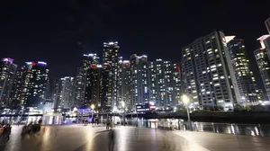 Busan Marina City Skyscrapers Wallpaper
