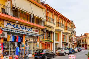 Bustling Shopping Scene In Delphi Wallpaper