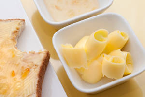 Butter In Bowl With Toast Wallpaper