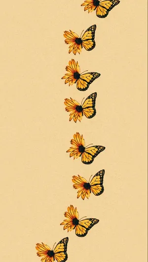 Butterflies And Sunflowers Wallpaper