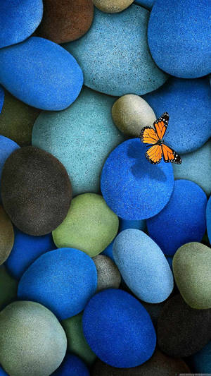 Butterfly And Stones Beautiful Phone Wallpaper
