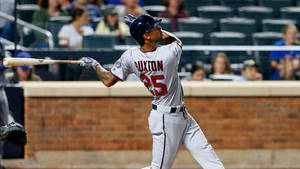 Byron Buxton Baseball Bat White Uniform Wallpaper