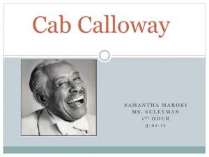 Cab Calloway Smile Project Presentation Wallpaper