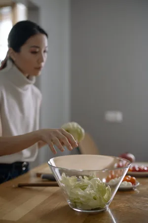 Cabbage On Glass Bowl Wallpaper