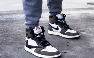 Cactus Jack Travis Scott Jordan 1 Black And White Wallpaper