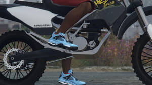 Cactus Jack Travis Scott Jordan 4 On Motorcycle Wallpaper