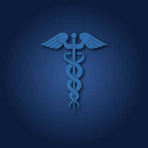 Caduceus Medical Symbol Blue Background Wallpaper