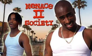 Caine And O-dog Make Their Mark In The Iconic Movie “menace Ii Society” Wallpaper