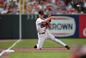 Cal Ripken Jr Kneeling Throw Wallpaper