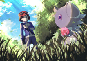 Calem And Espurr First Encounter Wallpaper