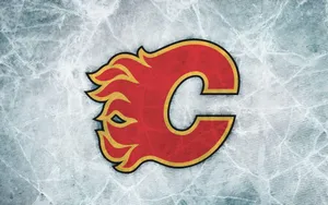 Calgary Flames Logo Ice Art Wallpaper