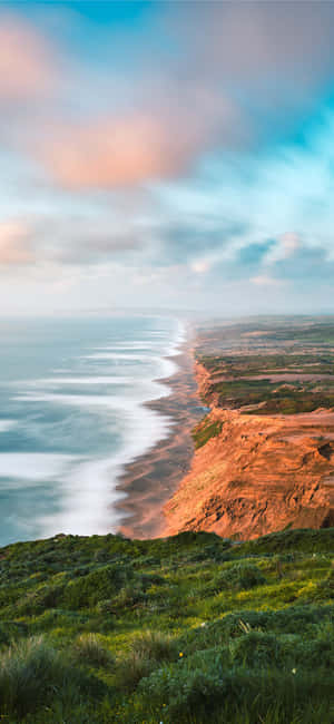 California Aesthetic Cliff Near Sea Wallpaper