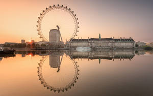 Calm Body Of Water Ferris Wheel Wallpaper