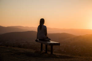 Calm Silhouette Woman Wallpaper