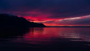 Calm Waters Sunset Aesthetic Wallpaper