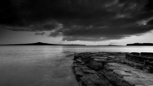 Calming Black And White Sea Wallpaper