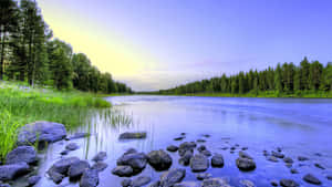 Calming Desktop River Wallpaper