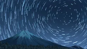 Camp Camp Mountain And Star Trails Wallpaper
