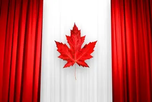 Canada Flag Curtain Wallpaper