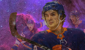 Canadian Ice Hockey Player Mathew Barzal Portrait Digital Art Wallpaper