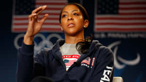 Candace Parker Basking In The Glory Of Her Gold Medal Wallpaper