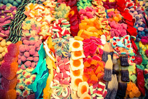 Candies At Barcelona Market Wallpaper