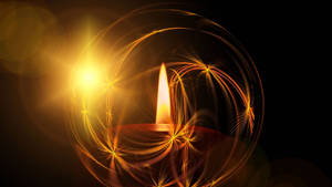 Candle In Circle Light Wallpaper