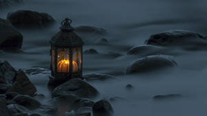 Candle Lamp By The Sea Wallpaper