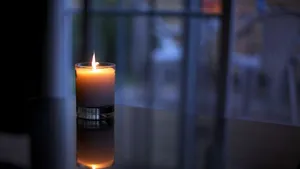 Candle Near The Balcony Wallpaper