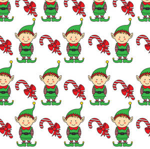 Candy Canes With Christmas Elf Wallpaper