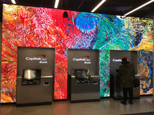 Capital One Atm On Painted Walls Wallpaper