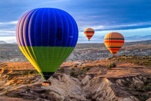 Cappadocia Three Balloons Sky Wallpaper