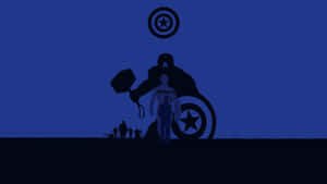 Captain America Silhouette Marvel Aesthetic Laptop Background Wallpaper