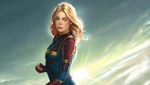 Captain Marvel And Heroine Of The Galaxy Wallpaper